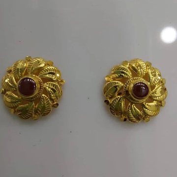 18k coimbatore light weight Tops Earring by D.M. Jewellers