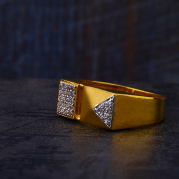 22KT Gold Cz Hallmark Mens Ring MR531