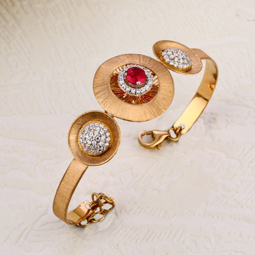 750 Rose Gold Designer Ladies Kada Bracelet RLKB27...
