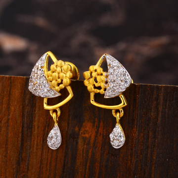 22CT Gold CZ Ladies Fancy Diamond Earring LFE476