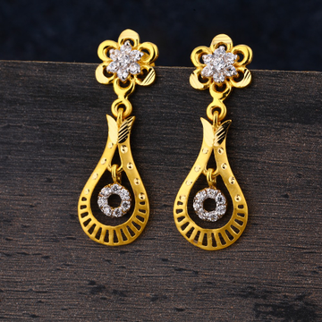 22CT Gold CZ Ladies Delicate Jhummar Earring LJE29...