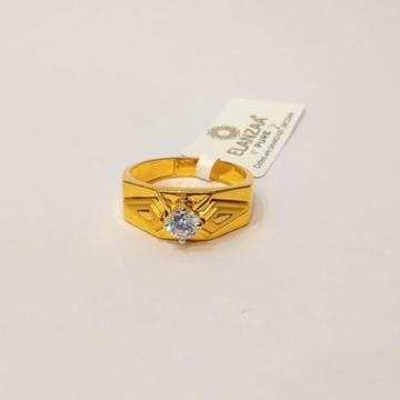 22kt gold cz single stone ring for men gk-r06 by 