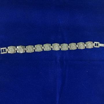 92.5 Silver Om Design Bracelet by Ghunghru Jewellers