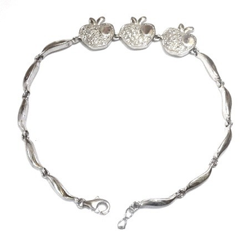 925 sterling silver apple shape bracelet mga - brs...