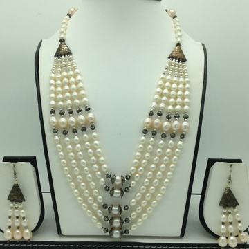 Freshwater multicolour oval 5 lines pearls combination set jpp1049