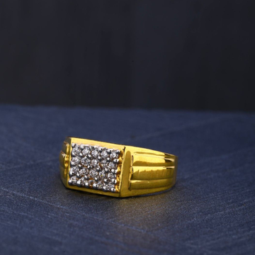 22K Gold Square Design Ring For Men by R.B. Ornament