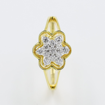 14kt yellow gold stunning flower ring with multipa...