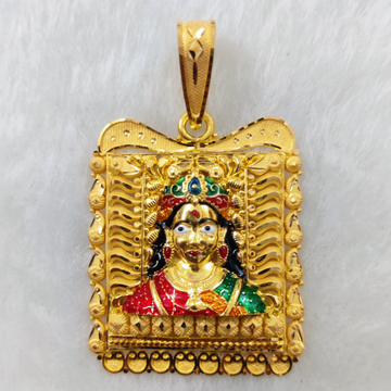 916 Gold Fancy Gent's Chehar Maa Hand Made Pendant