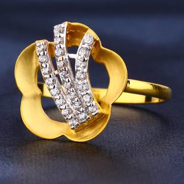 916 Gold CZ Diamond Stylish Women's Ring LR462