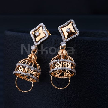 750 Rose Gold Hallmark Famcy Jummar Earring RE330