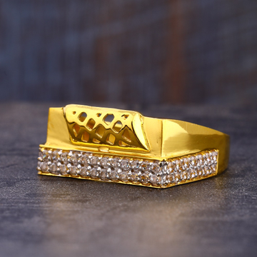 22CT CZ Gold Delicate Hallmark Gentlemen's Ring MR...