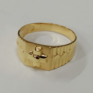 Gold enduring gents ring by 