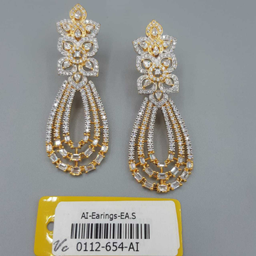 Beautiful Golden And White Earrings#559