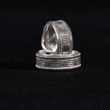 Silver Unique Design Toe Rings by P.P. Jewellers