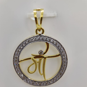 22kt gold cz stone maa pendant by Aaj Gold Palace