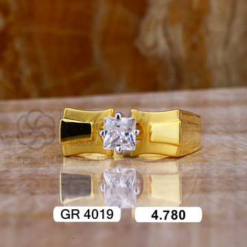 22K(916)Gold Gents Solitaire Ring by Sneh Ornaments
