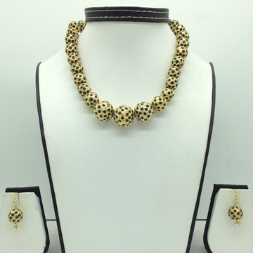 Green cz balls graded necklace set jnc0130
