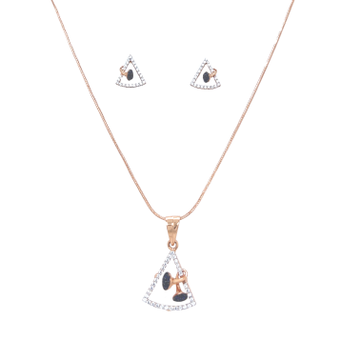 Seamless Circular Diamond Pendant And Earrings Set
