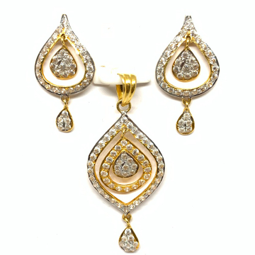 Designer Gold Pendent Set by Rajasthan Jewellers Private Limited