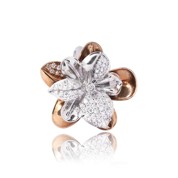 Floral Design Double Tone Diamond Ring by 