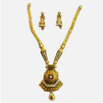 916 Gold Antique Long Necklace Set RHJ-3907