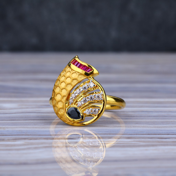 Ladies 916 Gold Cz Ring-LLR49
