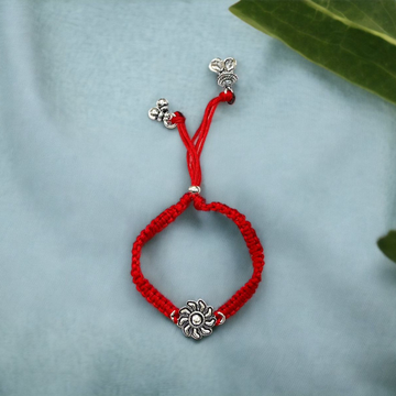 925 Silver Flower Design Antique Bhabhi Rakhi by 
