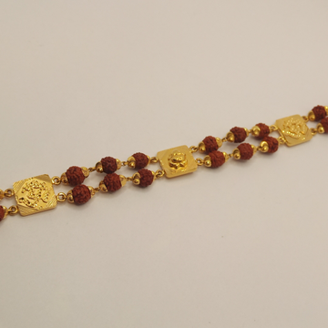 916 Gold Double Line Rudraksh Bracelet by 
