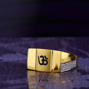 916 CZ Gold Hallmark Delicate Gent's God Ring MGR1...