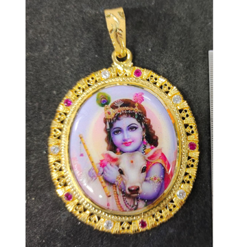 22k gold krishna design pendant by Saurabh Aricutting