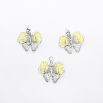 925 sterling silver designer butterfly pendant set by Veer Jewels