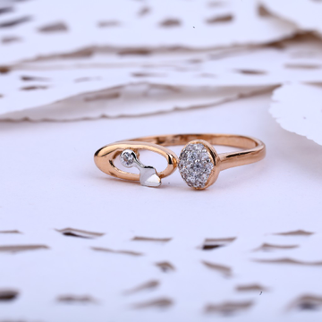 Ladies Rose Gold Delicate Fancy Cz Ring-RLR398