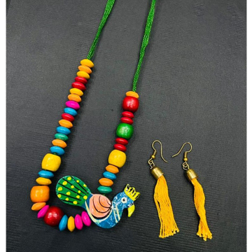 Long Peacock Design  Artificial Necklace Set  by 
