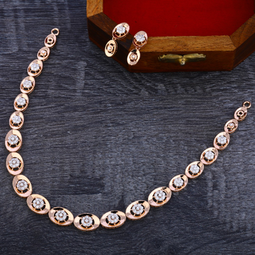 750 Rose Gold Hallmark Delicate Necklace Set RN156