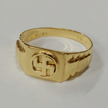 Gold delicate gents ring by 