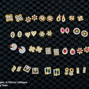 18 kt earrings kids topas buti light weight by Saideep Jewels