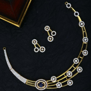 916 Gold Attractive Necklace Set GJ-699 by Gharena Jewellers