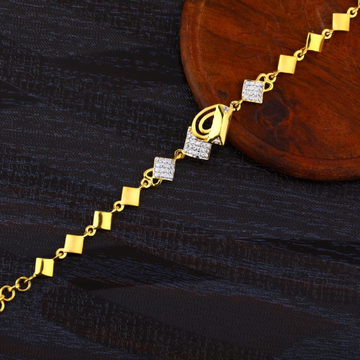 916 Gold Ladies CZ Classic Bracelet LB407