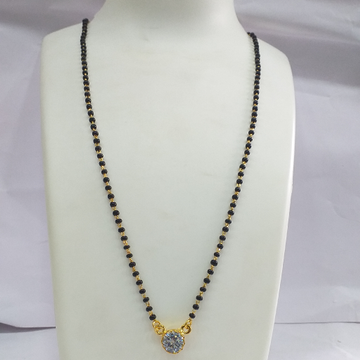 One gram Gold Delicate Diamond Pendant Mangalsutra by 