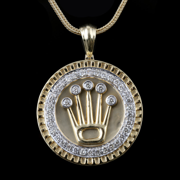18kt rolex shaped diamond pendant  by 