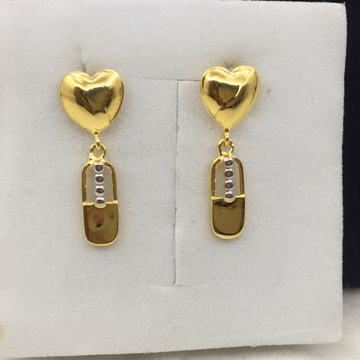 18k Yellow Gold Modern Daily Wear Earrings by 