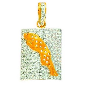 916 Gold Designer CZ Jaguar Pendant by 