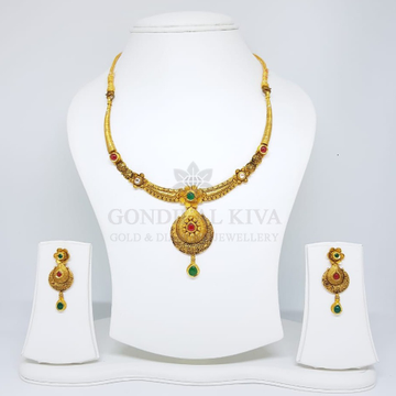22kt gold necklace set gnh46 - gft hm82 by 