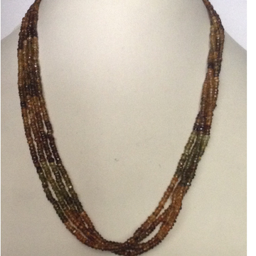 Natural Brown Petro Faceted Round Beeds 4 Layers Necklace JSS0032