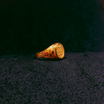 916 gold round ring for men by Ghunghru Jewellers