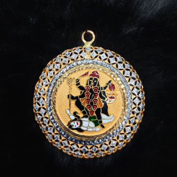 916 Gold Fancy Gent's Mahakali Minakari Pendant