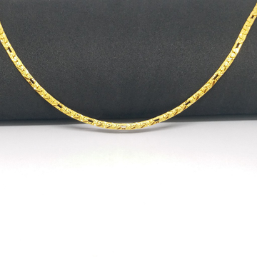 22 KT 916 Hallmark Gold Plain unisex Chain by Zaverat