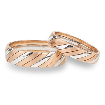 18kt dual combination rose gold white gold ring ba...