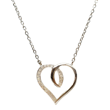 925 Sterling Silver Heart Shaped Necklace Chain MG...