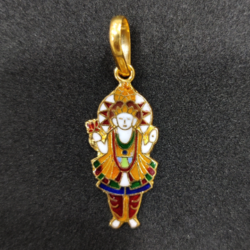 916 Gold Swaminarayan Bhagavan Minakari Pendant